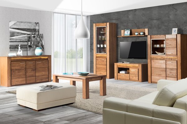 Szynaka Televizní stolek Velvet II 24 111 cm z masivu s LED osvětlením dub Rustikal