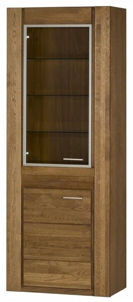 Szynaka Vitrína Velvet II 10 75 cm z masivu levá s LED osvětlením dub Rustikal