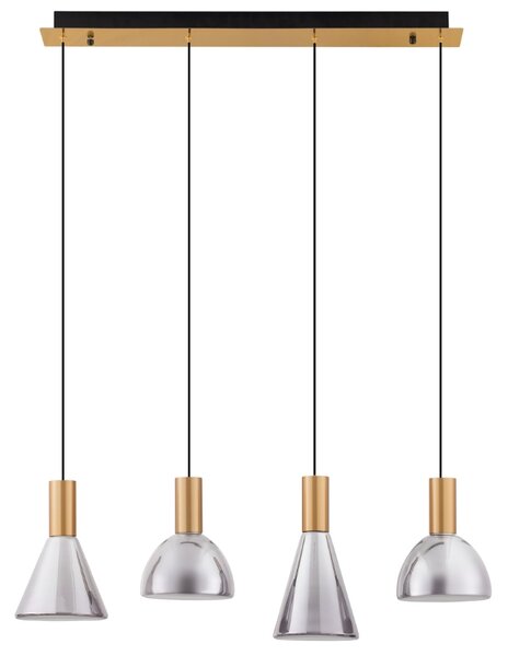 Nova Luce Kouřově šedé skleněné závěsné LED světlo Voi 78 cm