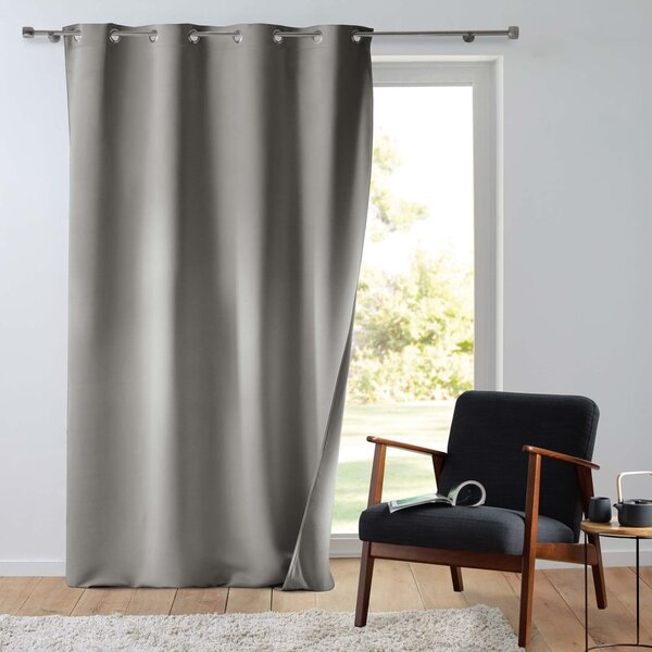 Šedý termo závěs z mikrovlákna 135x260 cm Micropolar – douceur d'intérieur