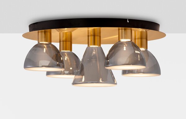 -25 % Dny MOMENTI– Nova Luce Kouřově šedé skleněné stropní LED světlo Voi 57 cm