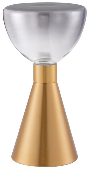 Nova Luce Kouřově šedá skleněná stolní LED lampa Voi