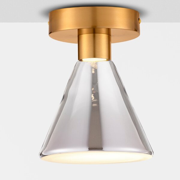 -25 % Dny MOMENTI– Nova Luce Kouřově šedé skleněné stropní LED světlo Voi 17 cm