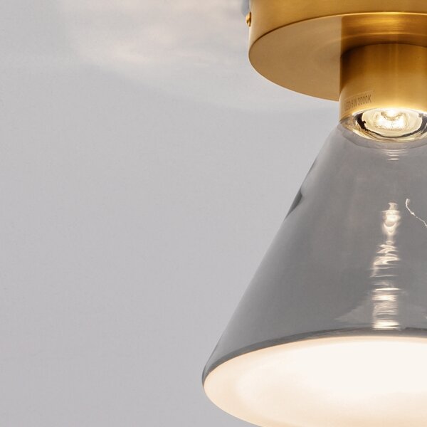 -25 % Dny MOMENTI– Nova Luce Kouřově šedé skleněné stropní LED světlo Voi 17 cm