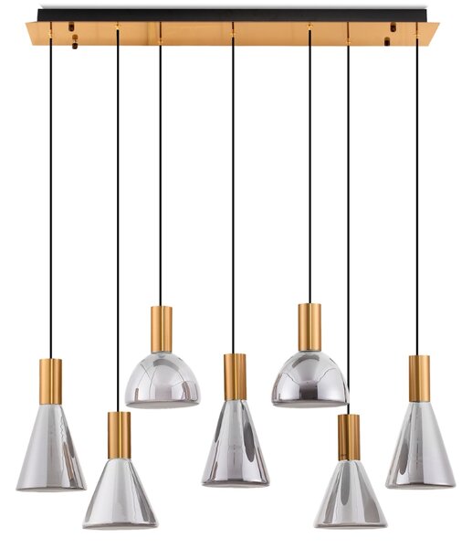 Nova Luce Kouřově šedé skleněné závěsné LED světlo Voi 90 cm