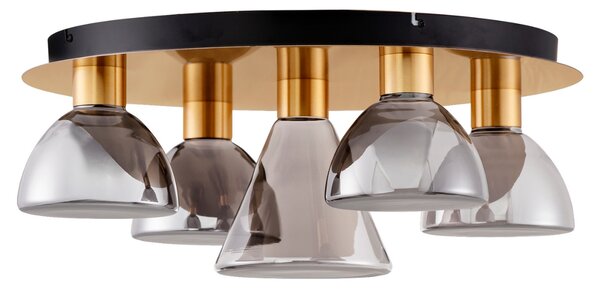 -25 % Dny MOMENTI– Nova Luce Kouřově šedé skleněné stropní LED světlo Voi 57 cm