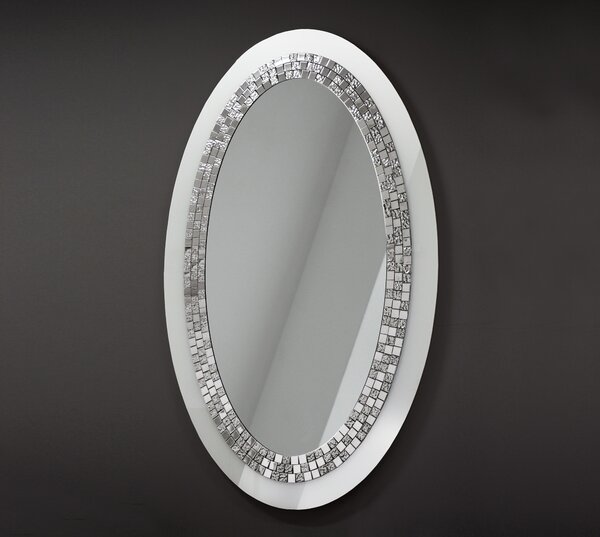 GieraDesign Zrcadlo Glamour Owal Barva: Bílá