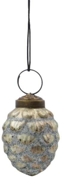 House Doctor Skleněná ozdoba Cone - Antique Silver HD399