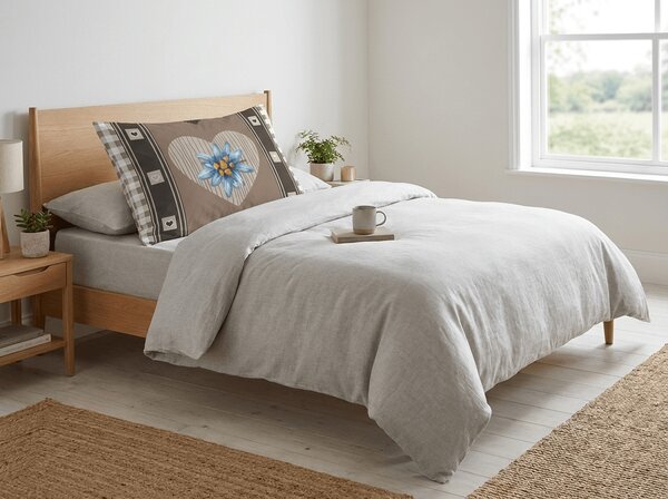 Polybavlněný povlak na polštář HEART RETRO POLY 50x70 cm, hnědý