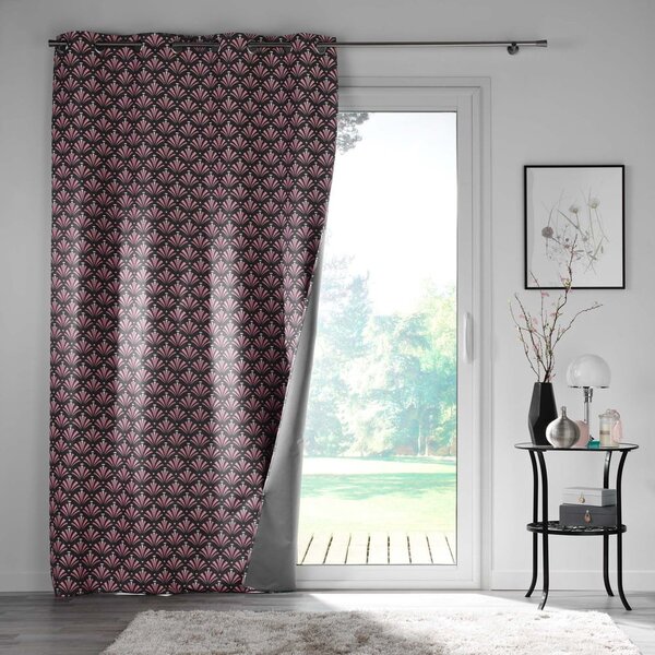 Růžovo-šedý zatemňovací závěs z mikrovlákna 135x260 cm Surya – douceur d'intérieur