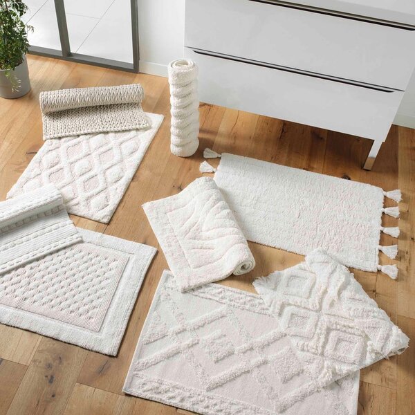 Bílá koupelnová předložka 50x80 cm Minatis – douceur d'intérieur