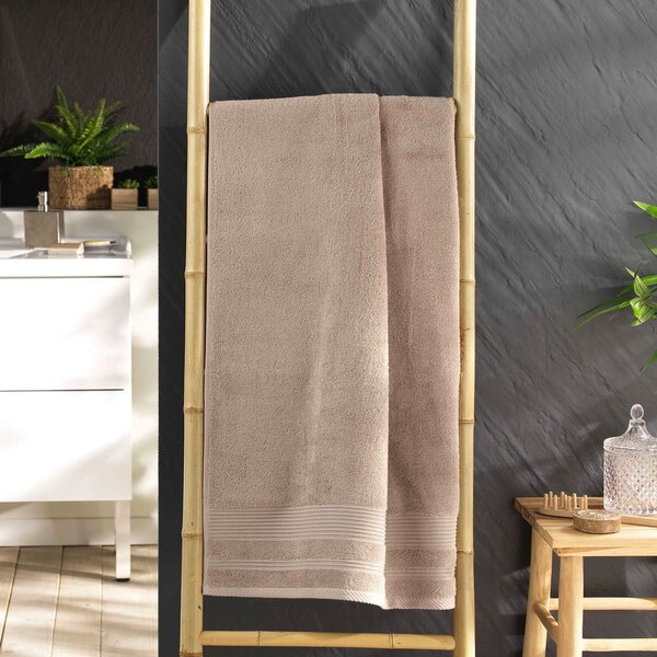 Béžová froté bavlněná osuška 70x130 cm Tendresse – douceur d'intérieur