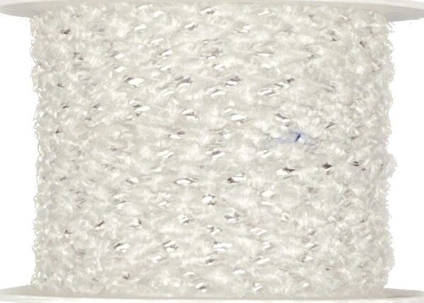 Provázek kroucený KORDEL bílý stříbrná nit 3mm x 3m (5,- Kč/m)