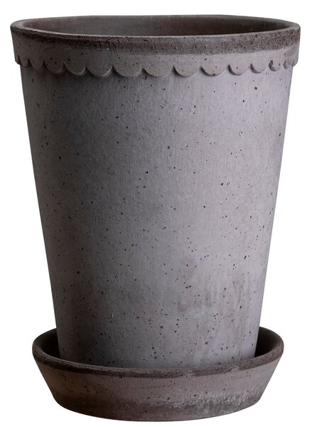 Bergs Potter Terakotový květináč Helena Tall Grey - 14 cm BP160