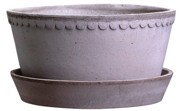 Bergs Potter Terakotový květináč Helena Low Grey - 21 cm BP159
