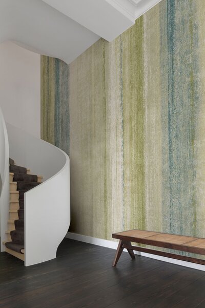 Vliesová obrazová tapeta na zeď, zeleno-modrá, imitace látky, PW6001, Precious Weaves, Grandeco
