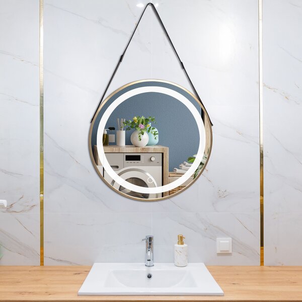 Tutumi Zrcadlo ⌀60 cm s regulovatelným LED osvětlením HOM-01504