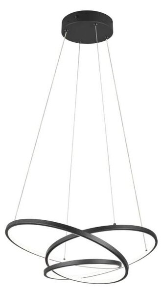 Trio Leuchten 349110132 DARVIN - Závěsný černý LED lustr s možností přepínání barvy světla, 2300+3000+4000K, LED 34W, 64 x 49cm (Moderní lustr s přepínáním barvy světla, stmívatelný vypínačem)