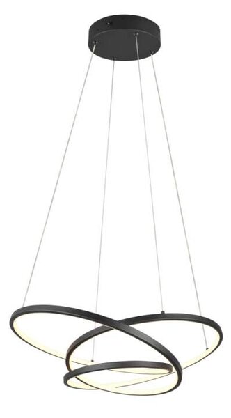 Trio Leuchten 349110132 DARVIN - Závěsný černý LED lustr s možností přepínání barvy světla, 2300+3000+4000K, LED 34W, 64 x 49cm (Moderní lustr s přepínáním barvy světla, stmívatelný vypínačem)