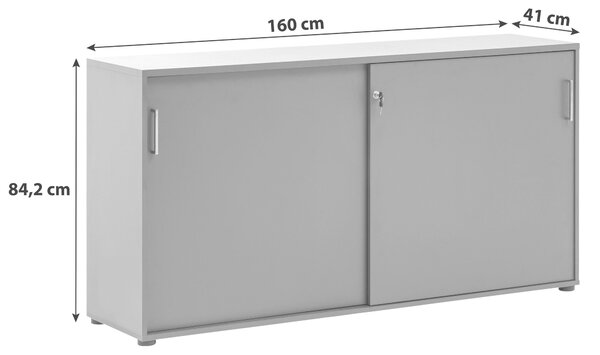 SKŘÍŇ NA ŠANONY, antracitová, 160/84,2/41 cm MID.YOU - Online Only kancelářský nábytek, Online Only