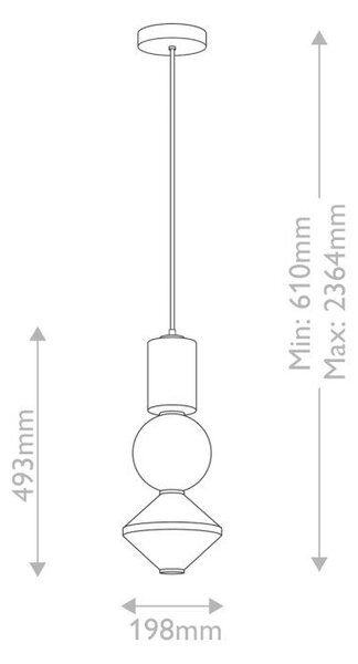 ZÁVĚSNÉ LED SVÍTIDLO, 20 W, 19,80/49,30 cm Elstead Lighting - Závěsná LED svítidla