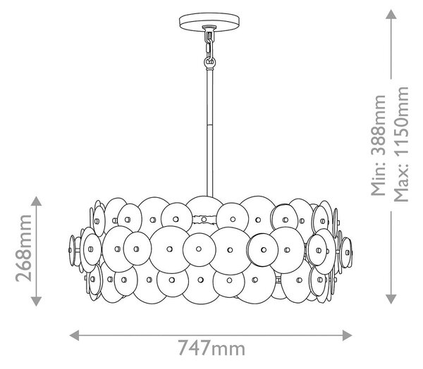 LUSTR, 38,8/74,7/74,7 cm Elstead Lighting - Lustry