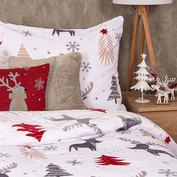 4Home Povlečení Cute reindeer mikroflanel, 140 x 200 cm, 70 x 90 cm