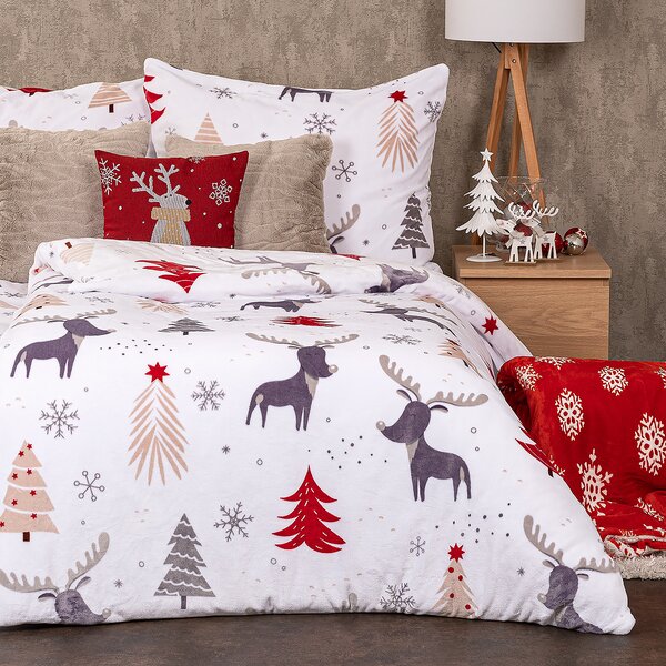 4Home Povlečení Cute reindeer mikroflanel, 140 x 200 cm, 70 x 90 cm