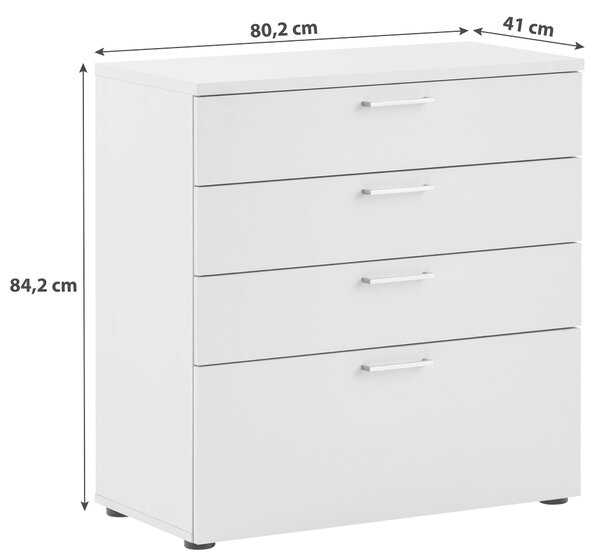 KOMODA, světle šedá, 80,2/84,2/41 cm MID.YOU - Šuplíkové komody, Online Only