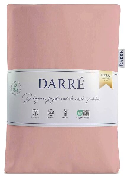 DARRÉ Perkálové bavlněné povlečení Jednobarevné - tmavě starorůžové Velikost: 140 x 200 + 70 x 90