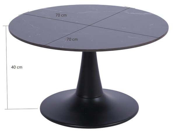 KONFERENČNÍ STOLEK, černá, kov, keramika, 70/70/40 cm Stylife - Konferenční stolky