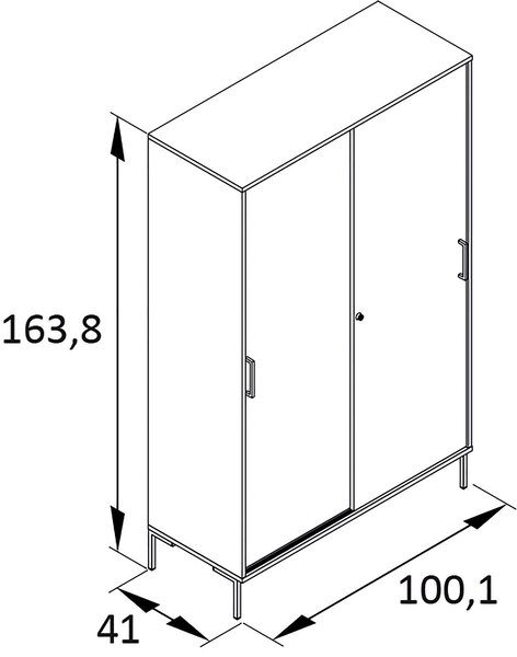 SKŘÍŇ NA ŠANONY, barvy dubu, 100,1/163,8/41 cm MID.YOU - Online Only kancelářský nábytek, Online Only