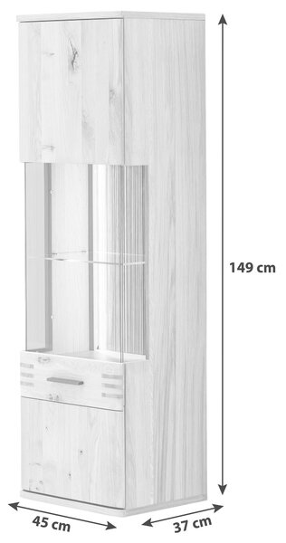 ZÁVĚSNÁ VITRÍNA, trámový dub, barvy dubu, 45/149/37 cm Livetastic - Závěsné vitríny, Online Only