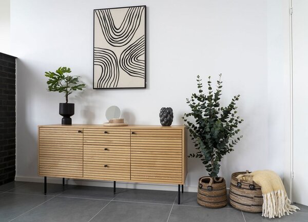 Nízká komoda v dekoru dubu v přírodní barvě 150x74 cm Kyoto – House Nordic