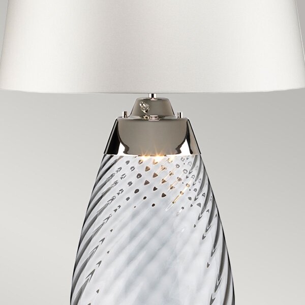 Elstead LENA-TL-L-SMOKE-OWSS - LED Stolní lampa LENA 1xE27/40W/230V 74 cm bílá