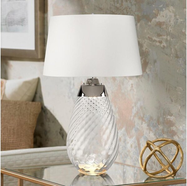 Elstead LENA-TL-L-SMOKE-OWSS - LED Stolní lampa LENA 1xE27/40W/230V 74 cm bílá