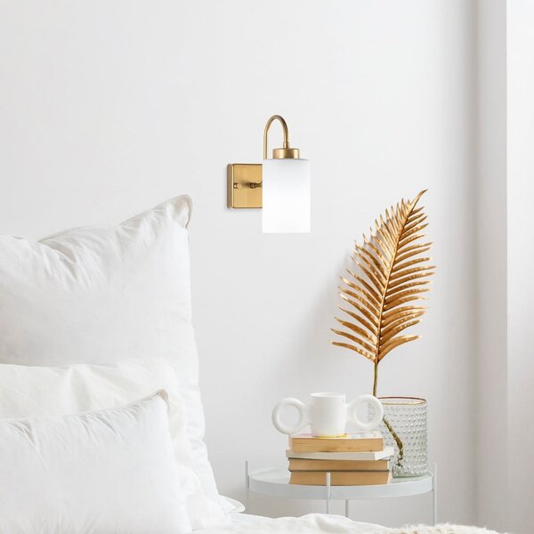 Bílé/ve zlaté barvě nástěnné svítidlo ø 10 cm Duzsuz – Opviq lights