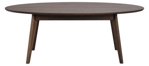 Tmavě hnědý konferenční stolek v dekoru dubu 65x130 cm Yumi – Rowico