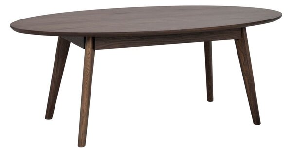 Tmavě hnědý konferenční stolek v dekoru dubu 65x130 cm Yumi – Rowico
