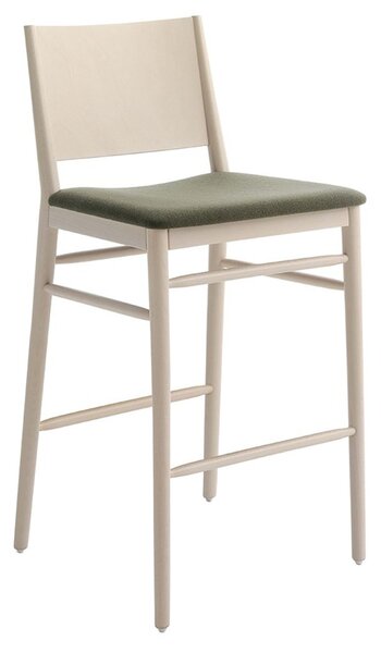 BILLIANI - Dřevěná barová židle s čalouněným sedákem TRACY 596