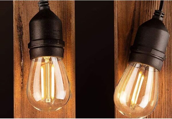 LED Venkovní dekorační řetěz 20xE27/1W/230V 20 m IP65 černá