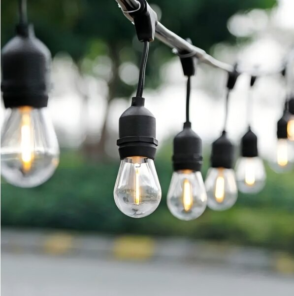 LED Venkovní dekorační řetěz 20xE27/1W/230V 20 m IP65 černá