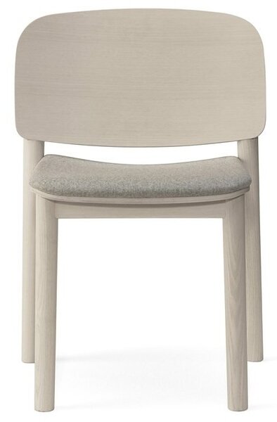 BILLIANI - Dřevěná židle s čalouněným sedákem WHITE 132