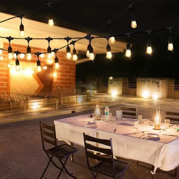 LED Venkovní dekorační řetěz 20xE27/1W/230V 20 m IP65 černá