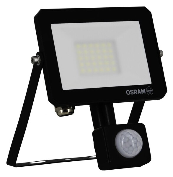 Černý venkovní LED reflektor LUX 20 W se senzorem, denní světlo