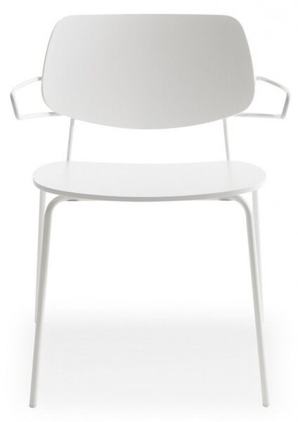 BILLIANI - Dřevěná židle s kovovou podnoží a područkami DOLL STEEL 560