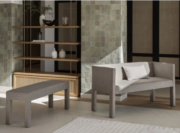 Béžová lavice z textilie bouclé Sitta – Blomus