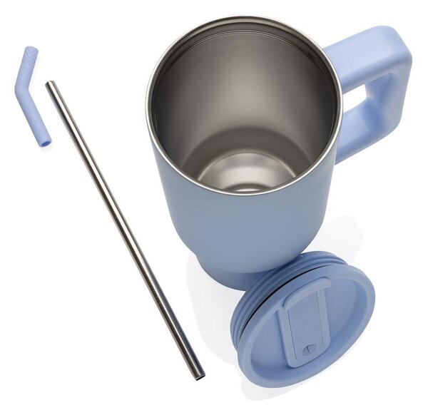 Velký nerezový termohrnek Embrace, 900ml, XD Design, světle modrý