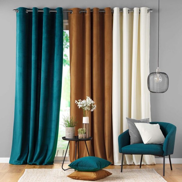 Modrý manšestrový závěs 140x260 cm Casual – douceur d'intérieur