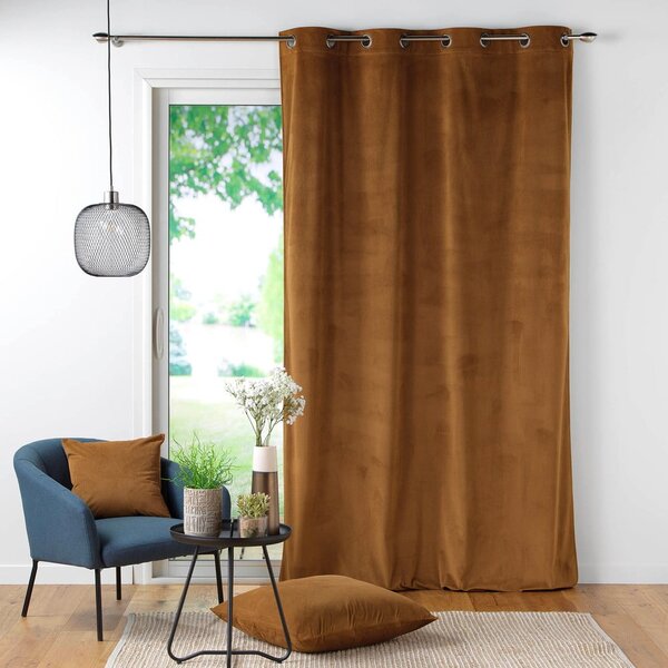 Hnědý manšestrový závěs 140x260 cm Casual – douceur d'intérieur